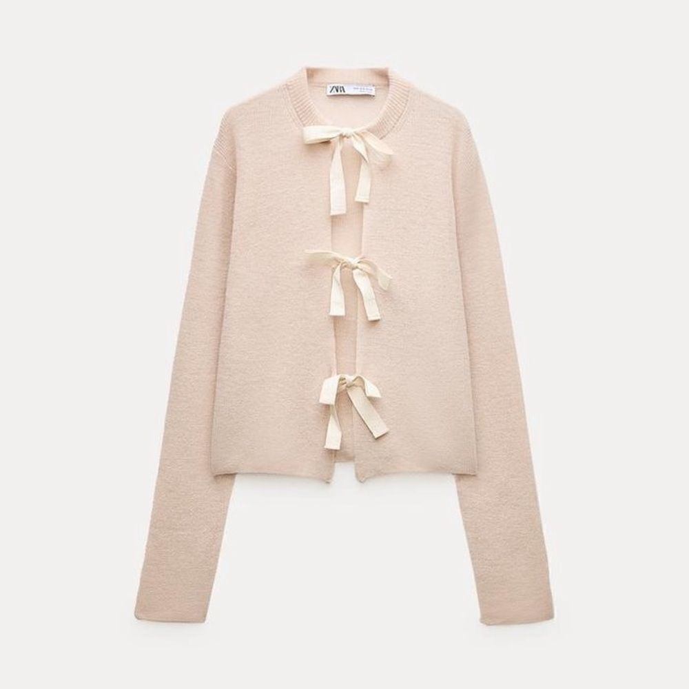 ZARA BOWS KNIT CARDIGAN - Picture 6 of 7